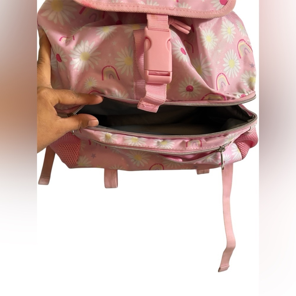 Pink Daisy and Rainbow Kids Backpack - Picture 4 of 8